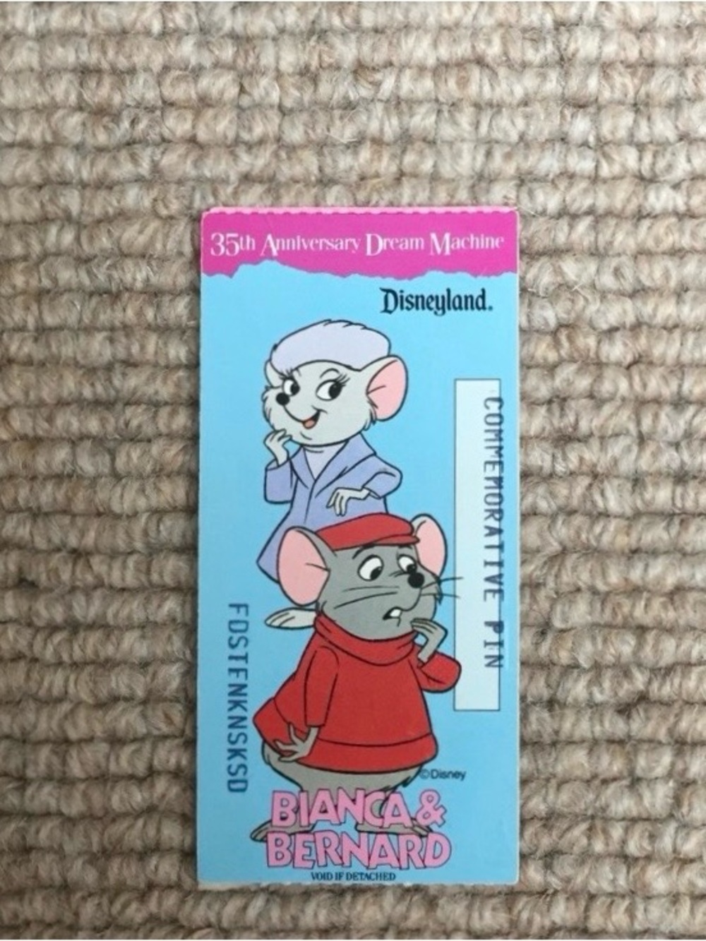 Disneyland 35th Anniversary Dream Machine Ticket